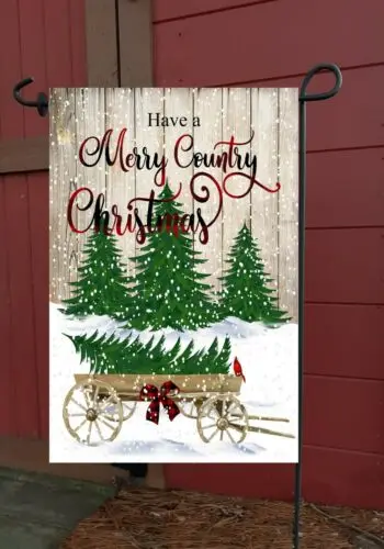 Merry Country Christmas Garden Flag * Top quality *Double Sided *By Flags Galore