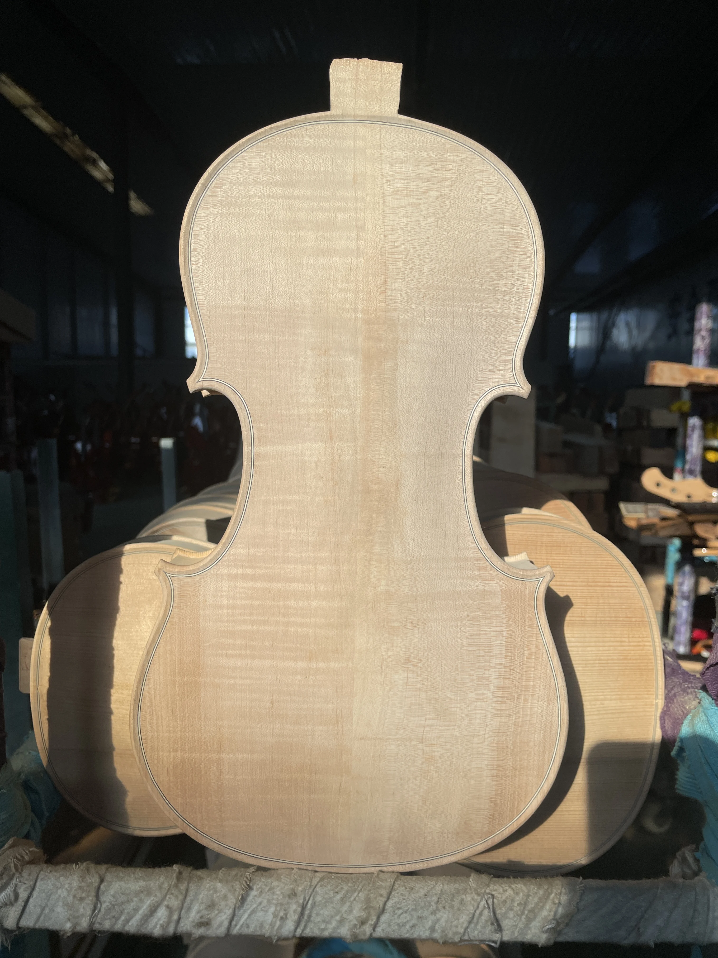 Unfinished White Violin, All Stained Violin Body, 4/4 Stained Violin Body, Upper Part of European Maple and fir