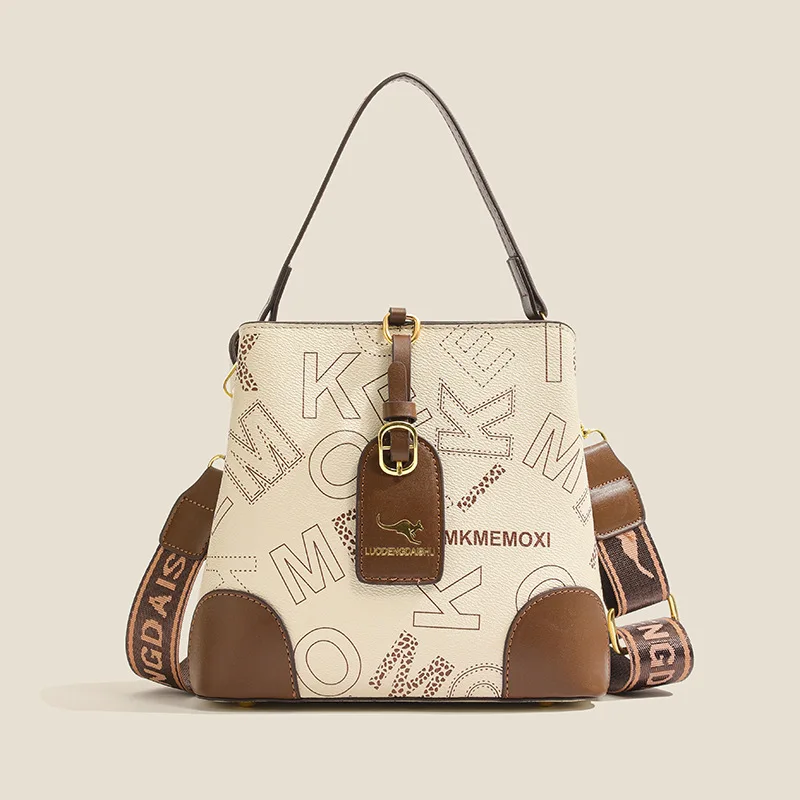 High Quality Vegan Leather Crossbody Bag for Women Travel Tote Shoulder Bucket Bag Large Top Handle Satchel Handbag Purse image 3