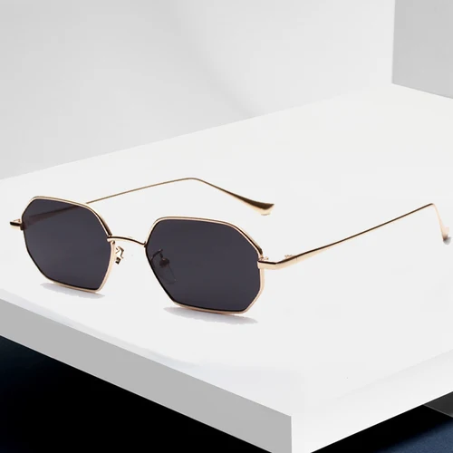 Imagen 2 del producto DOHOHDO, gafas de sol Retro de Metal con montura pequeña para hombres y mujeres, gafas de sol cuadradas Vintage en negro, rosa y rojo, gafas de marca Fashoin UV400