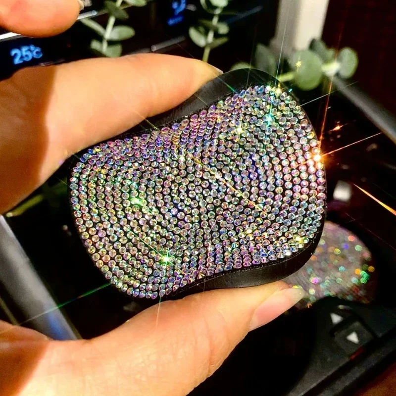 الماس سيارة كوستر كأس الماء فتحة المضادة للانزلاق حصيرة بلينغ سيارة كأس كوستر أسود وردي بطانة حماية من السيليكا حامل الكأس حصيرة السيارات سيارة الديكور