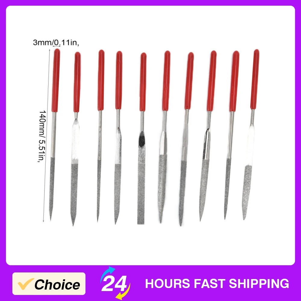 

10pcs Mini Needle File Set 3x140mm Jewelry Files Dustproof High Hardness for Metal Glass Ceramic Craft Grinding Polishing Tools