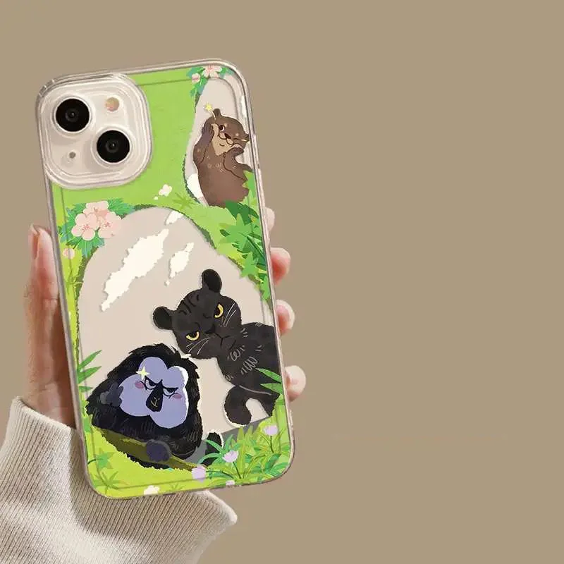 Zoo Animal Couple Phone Case, iPhone 15 11 12 14 13 Pro Max Mini XSM Poly SE2 7 8 Plus, Cute Cartoon Mobile Phone Covers, Fundas