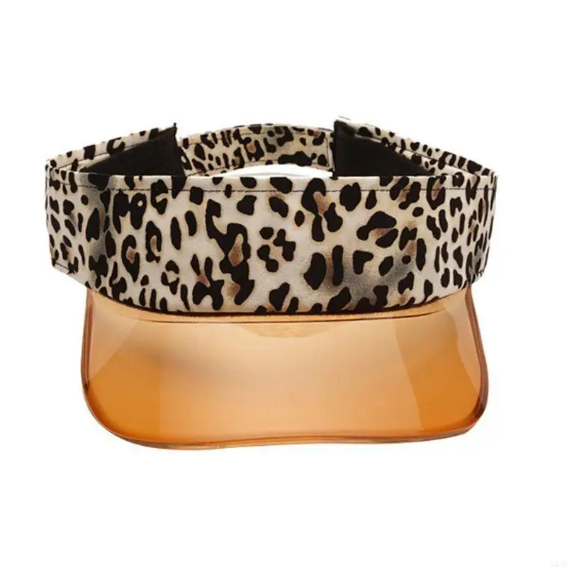 y5jd السيدات النساء فارغة أعلى خمر الفهد البيسبول قبعة قبعة العطلات في الهواء الطلق شفاف #2