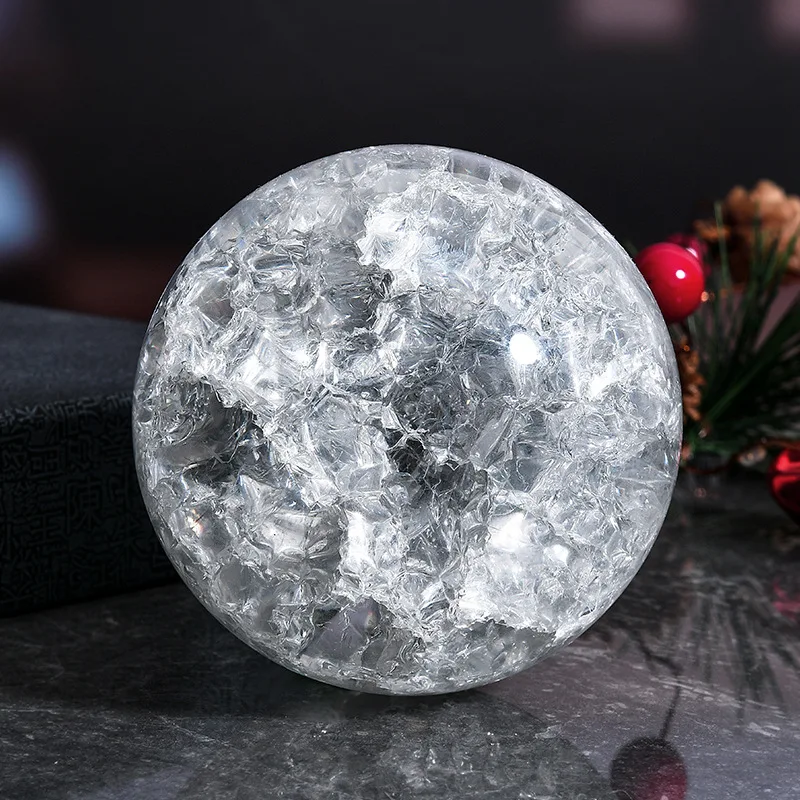 40mm 투명 얼음 크래커 수경 장식 금이 크리스탈 유리 공 장식품, 분수, Rockery 행잉 액세서리