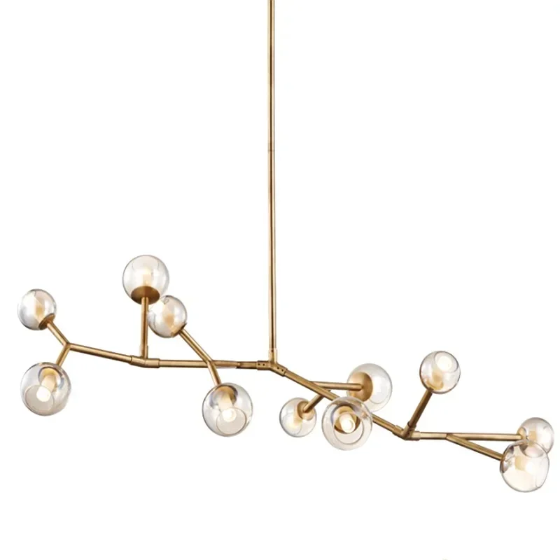 

Modern minimalist molecular lamp, designer living room dining room, bar counter bedroom all copper, glass chandelier