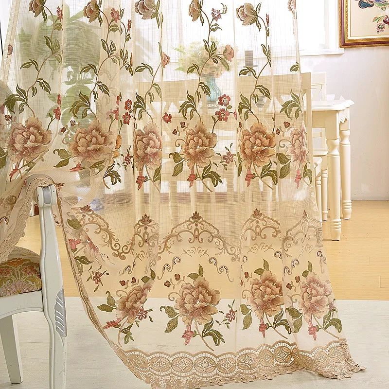 Rice White Velvet Embroidery Curtains European Style Luxury High Grade Villa Drapes for Living Dining Bedroom Custom Size