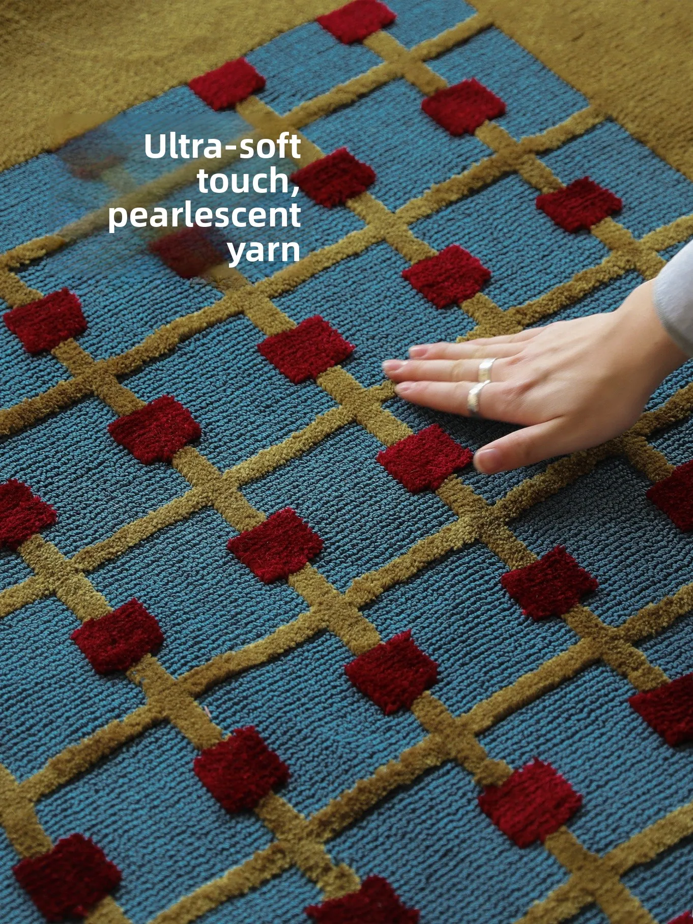 

Modern Handmade Nordic Sle Home Carpet Bedroom Living Room Entrance Cusizable Rectangle ape Polyester Surface