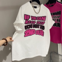 Extra Large Size 150kg Trend Front and Rear Letters Cotton Printed T-shirt Women's Summer Wear Short Sleeves Loose