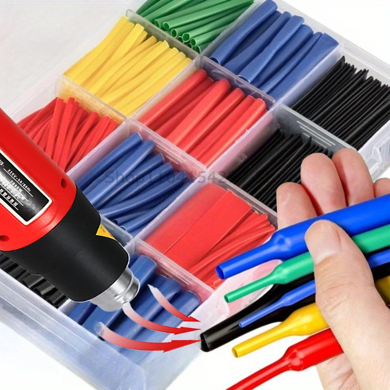 127/165/328/560/650/800pcs Heat Shrink Tubing Kit 2:1 Shrinkable Wire Shrinking Wrap Wire Connect Cover Cable Repair Protection