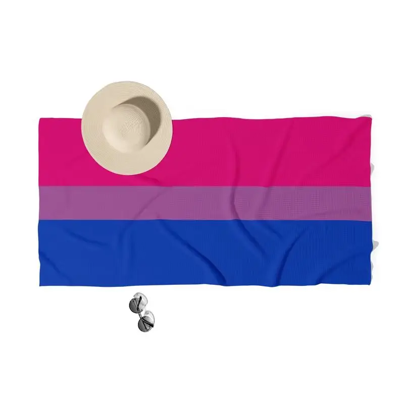 

Aertemisi Bisexual Pride Flag Rainbow LGBT Waffle Beach Towel Extra Large Oversize 180cm x 90cm