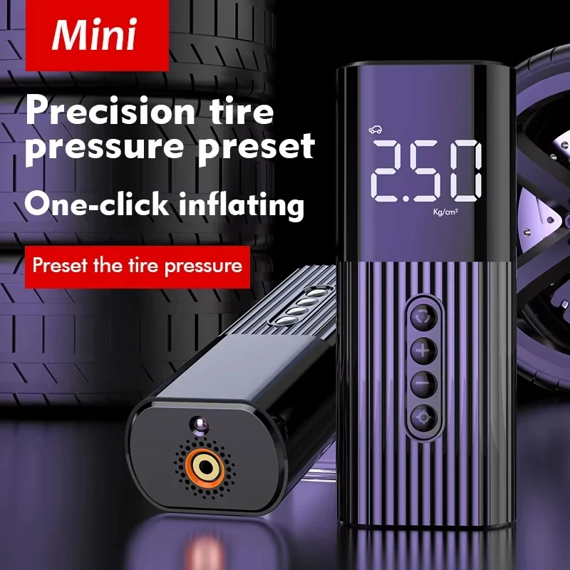 Motorcycle Air Pump Wired Digital Display Inflator Portable Air Compressor with Presta Valve LED Light Pressure Car Bicycle Pump