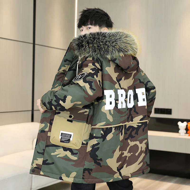 

Мужская зимняя утепленная куртка с капюшоном, новая модель, стандартная длина, на молнии, со съемным капюшоном, из шерсти и хлопка