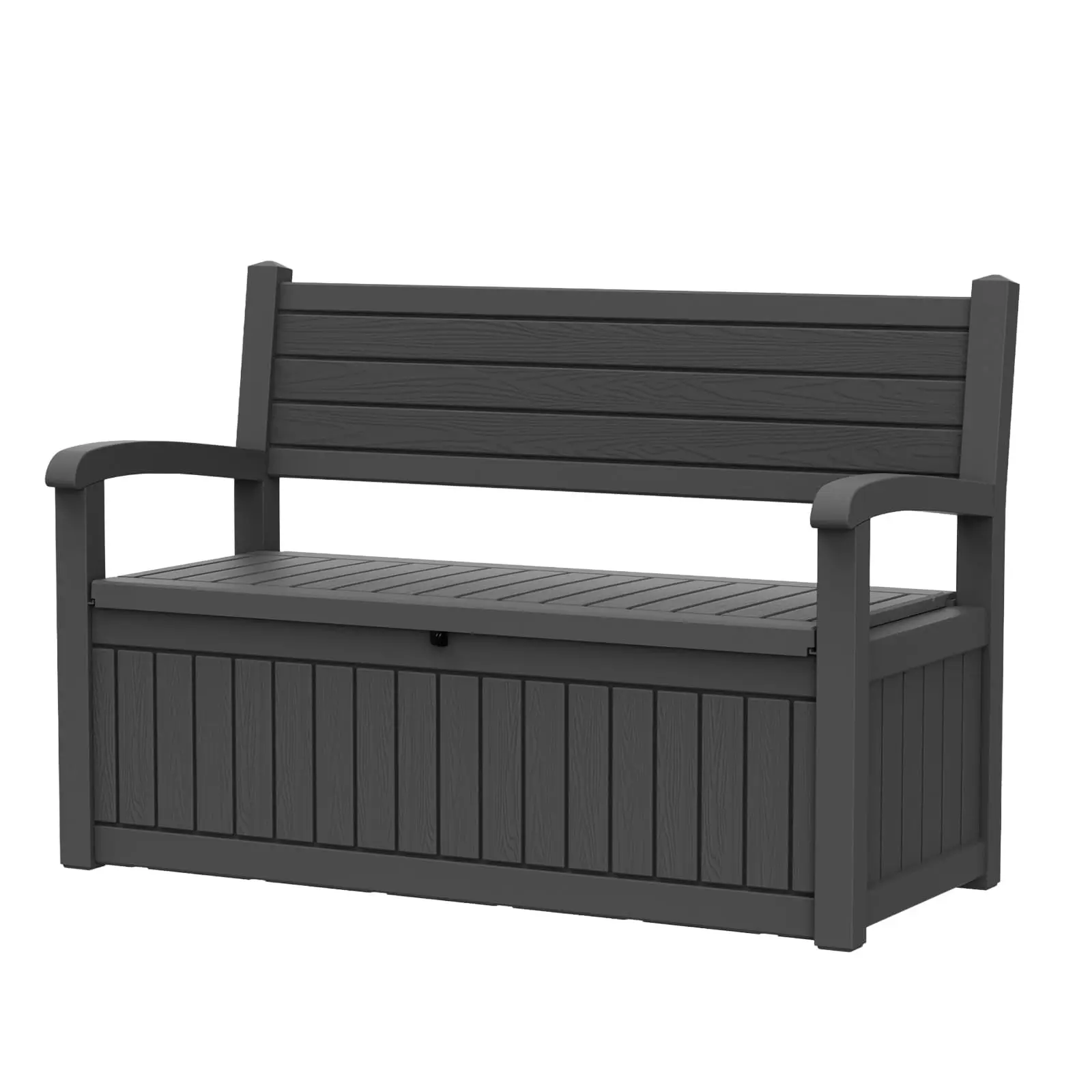 100 Gallon Outdoor Storage Bench, Lockable for Patio Furniture, Black
