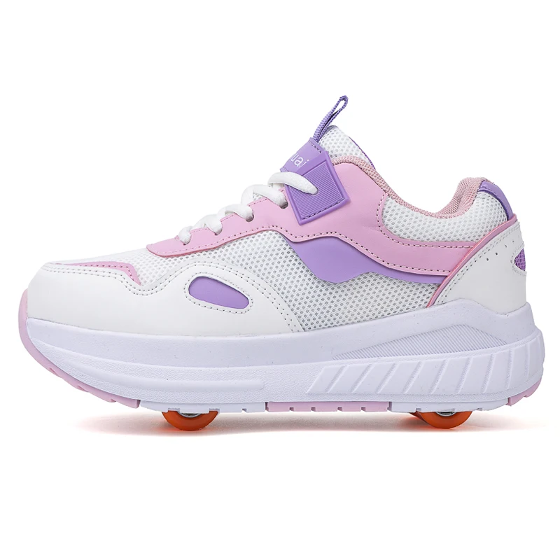 Kids Roller Skates 4 Wheels Detachable Wheeled Sneakers Girls Outdoor Sports Deformable Wheel Shoes - view 5
