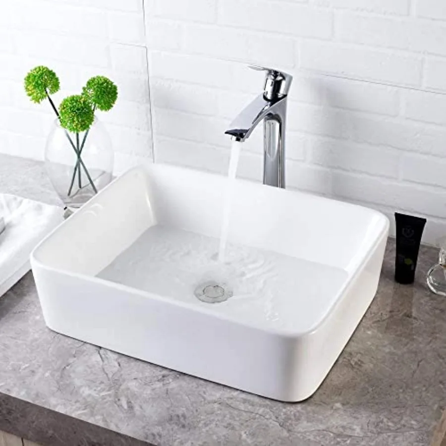

Vessel Sk Rectangle 19 ch Bathroom Sk, Rectangular Modern Above Counter Bathroom Sinks 19x15 Inch Porcelain Ceramic Vessel Vani