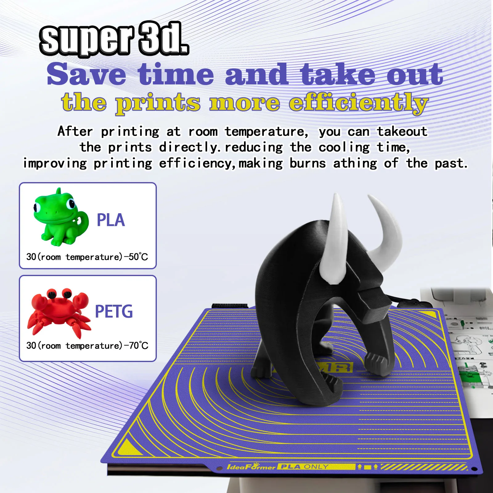 Pla placa de construção placa fria para bambu laboratório p1p p1s a1 x1c x1e a1 mini cama térmica bambulabs folha mola aço bambulab placa cama fria