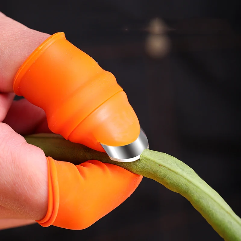 Silicone Thumb Knife Finger Protector Vegetable Harvesting Knife Plant Blade Scissors Cutting Rings Garden Gloves