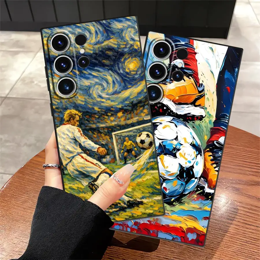 Case for Samsung Galaxy S26 Ultra S21 FE S25 Plus S10 S9 Note 20 8 9 10 S23 S24 S20 Ultra Funda Phone Cover Football Cleats Oil