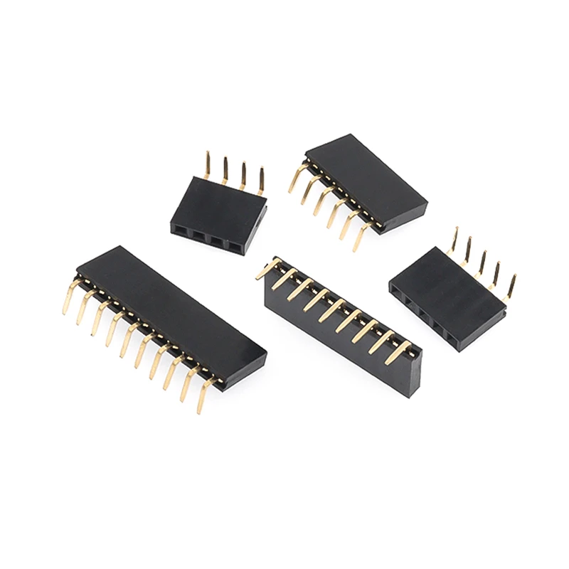 20PCS 2.54mm 90° Curved Black single row Female Header Connector 2P 3P 4P 5P 6P 7P 8P 9P 10P 11P 12P 20P 40Pin PCB JST