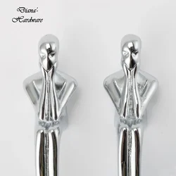 Light Luxury Silver Thinker Knob Solid Brass Vintage Chromium Nordic Ornament Furniture Handle Living Room Decoration Knob