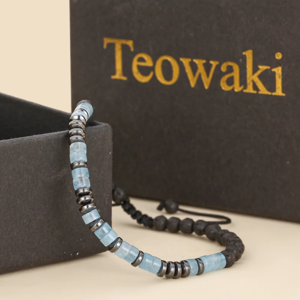 Street Fashion Look - Teowaki Clear Aquamarine Tube Spacers Lava