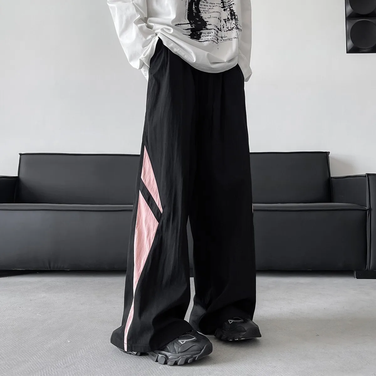 

Unisex Casual Pants Summer Couple Straight Wide Leg Pants Retro Casual Quick Dry Outdoor Cargo Paratrooper Trousers