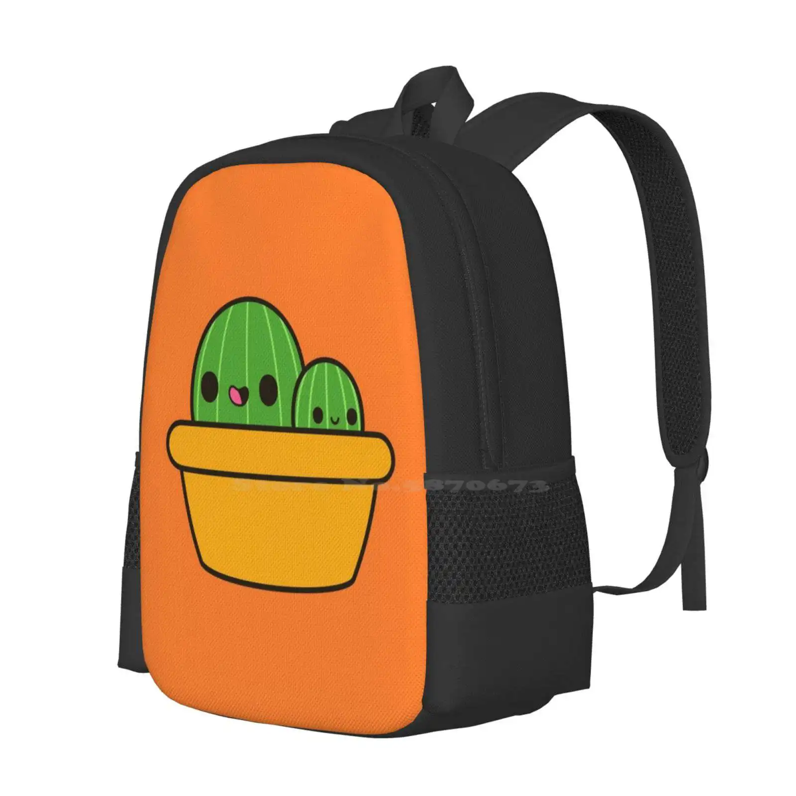 Cute Cactus In Yellow Pot Hot Sale Schoolbag Backpack Fashion Bags Cute Kawaii Sweet Adorable House Plant Cacti Cactuses