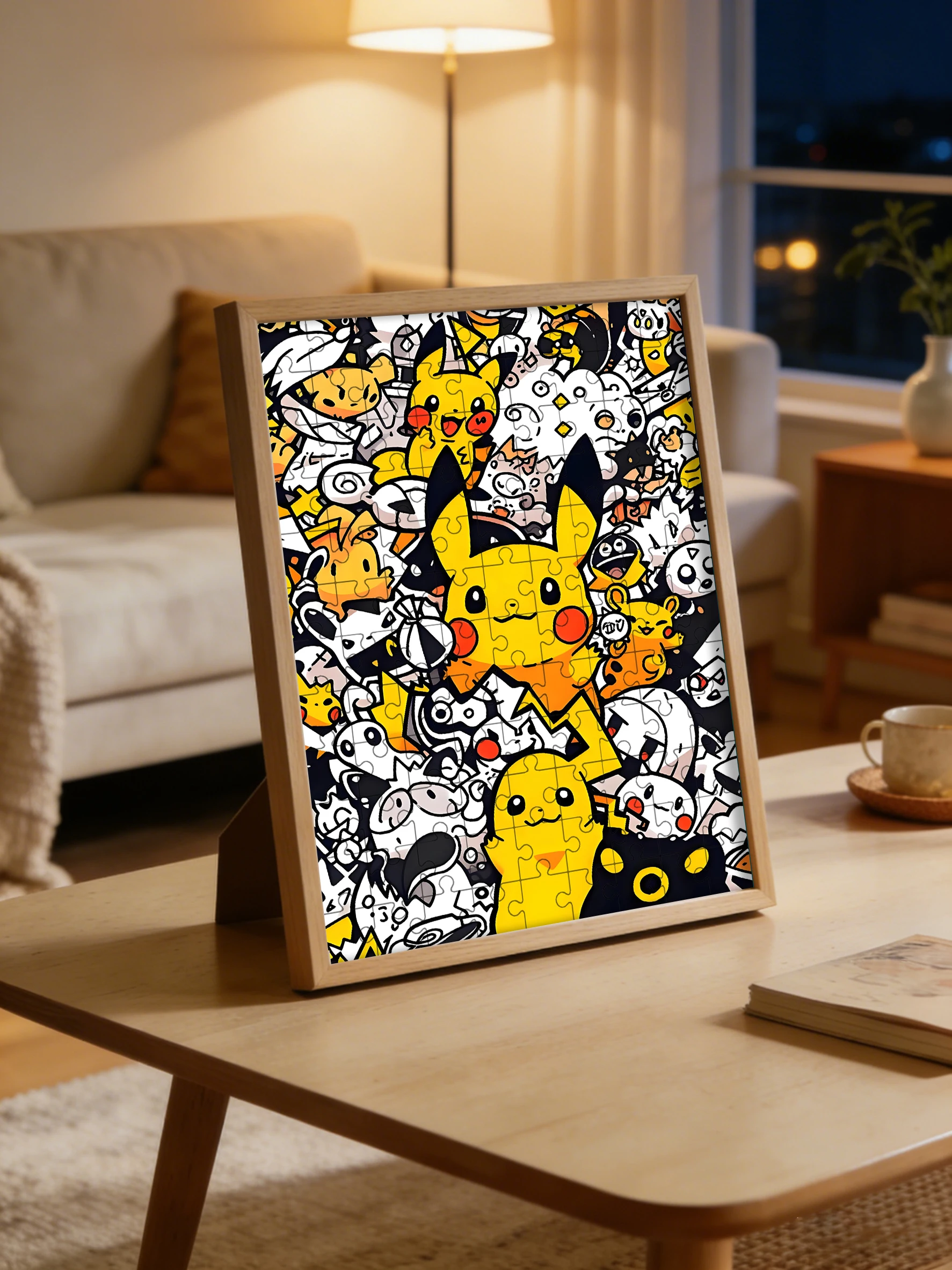 포켓몬 피카츄 나무 퍼즐 게임 - 다양한 조각 수의 교육용 장난감 (108/200/300/500/1000 조각 옵션)