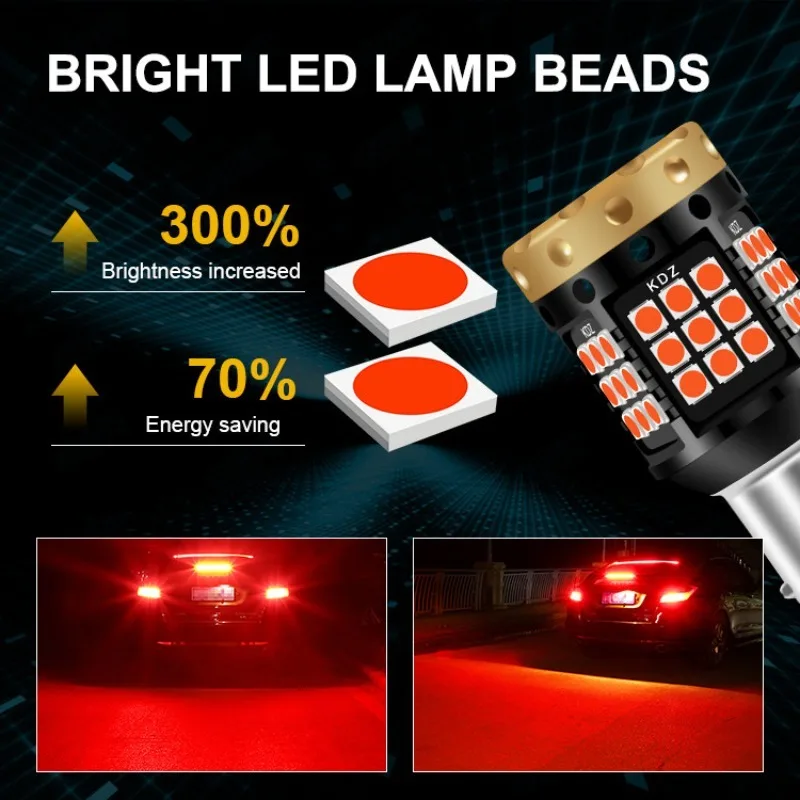 2x P21W PY21W Car LED Bulb Ba15s 1156 Bau15s T20 WY21W W21W 7443 High Power LED Signal Light Canbus No error Auto Reverse Lamp - view 3