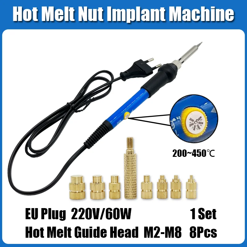 Wärme Set Gewinde Messing Einsatz Mutter und Bolzen M2 M3 M4 Lötkolben Spitze Kupfer Einsetzen Mutter Maschine Schraube Kit Einsätze 3d Drucker – Detail 14