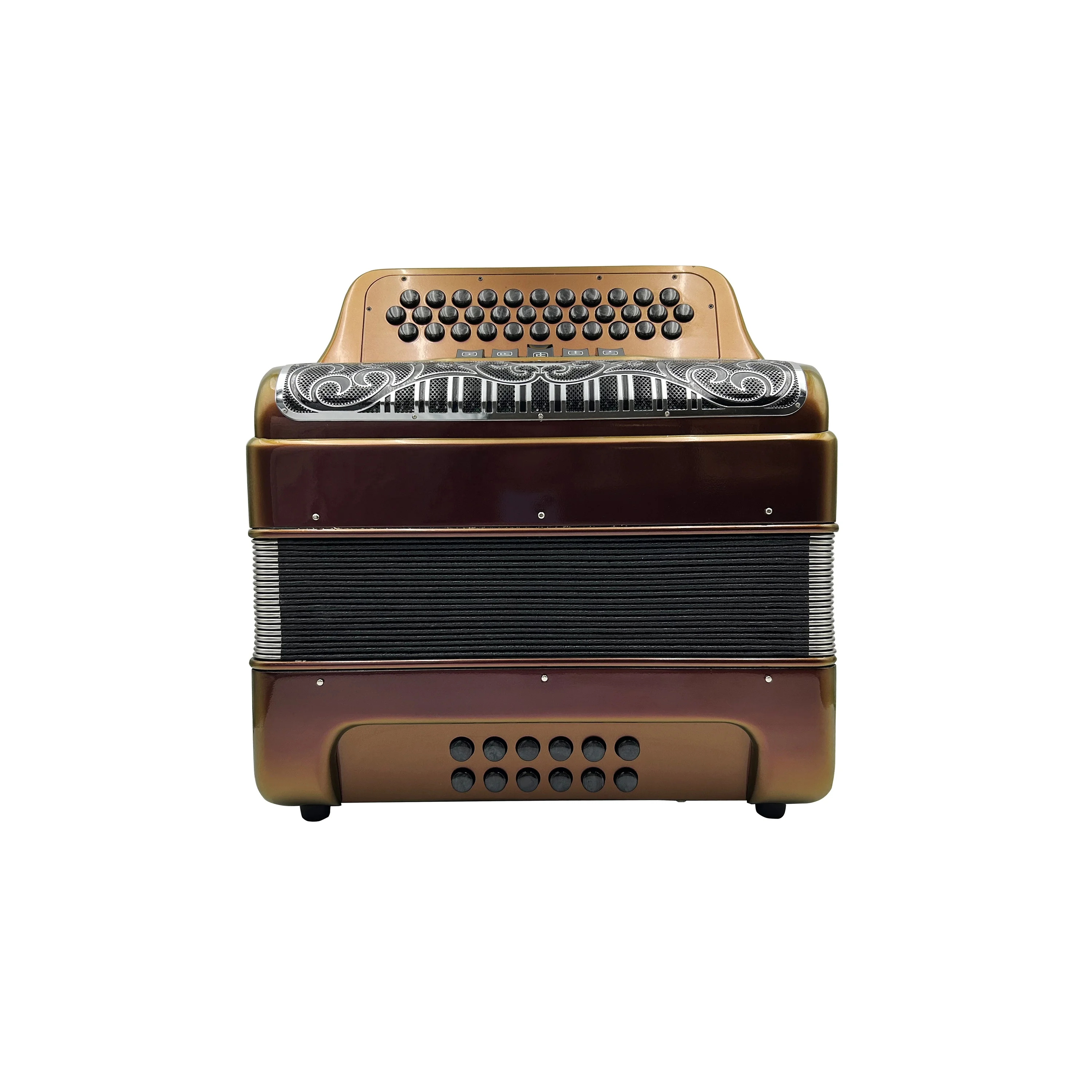 Professional 34-Button 12-Bass 5-Register Accordion with Purple Black Grill and Buttons JB3412D Acordeon Musical