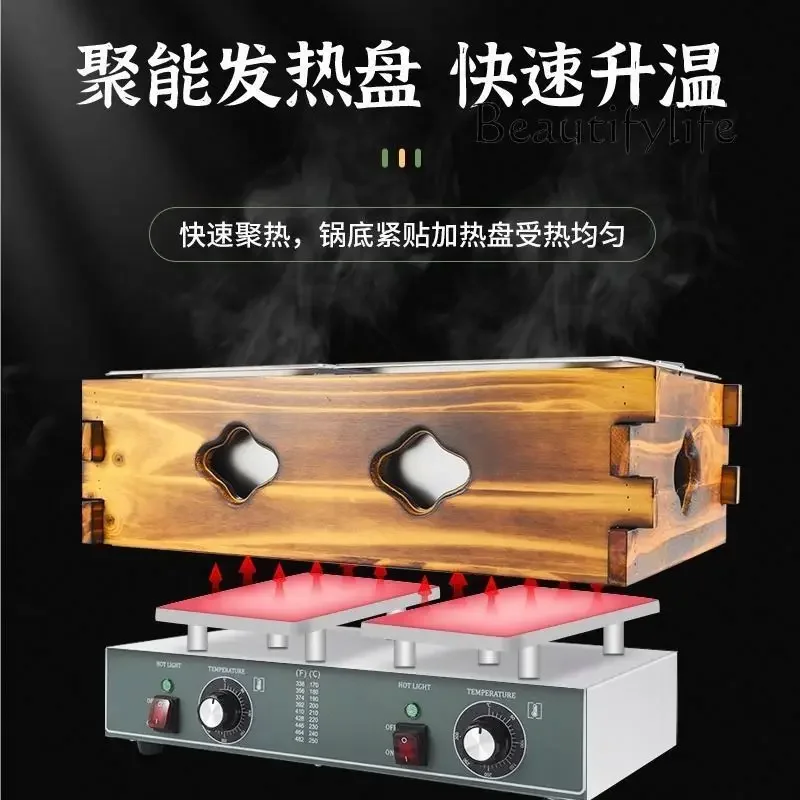

JB Eighteen-rectangle-grid Oden Hot Pot Food Kanto Cooking Tebak Professional Electric Double Basin