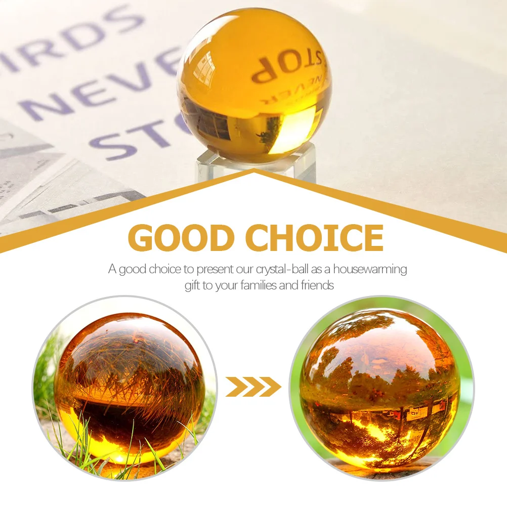 

1Set Crystal Sphere Home Adornment Premium Material Lightweight Compact Easy Place Desktop Decor Crystal Ball Prop