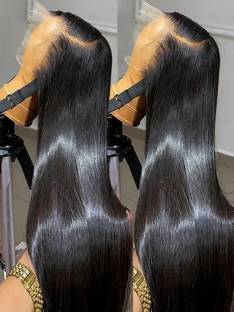 

300% Высокая плотность 13x6 HD Bone Прямые кружевные фронтальные парики Бразильские 30 40 46 дюймов 13x4 360 Парики из натуральных волос на кружеве для женщин