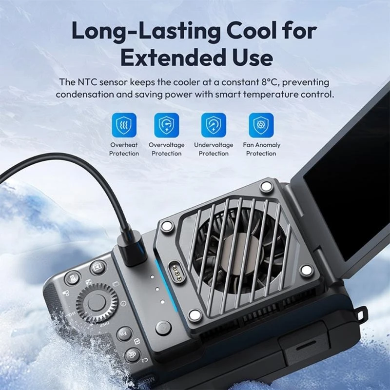 

Camera Cooling Fan Embedded Semiconductor Camera External Cooling System Temperature Control for A6700 A7M4 A7C A7CII H8WD