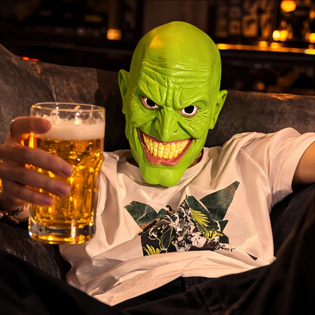 

Realistic Green Monster Goblin Latex Face Mask Scary Horror For Halloween Cosplay Costume Party Prank Prop Carnival Fancy Dress