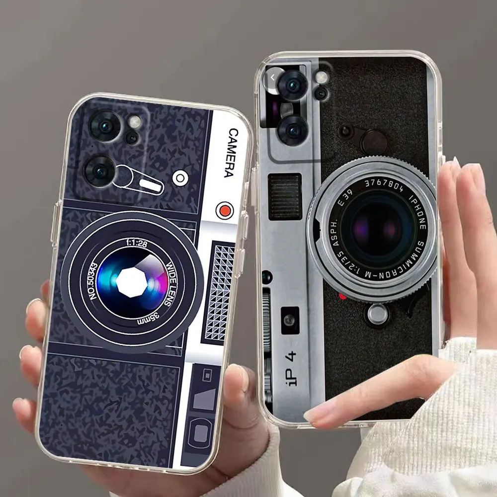 Clear Phone Case For OPPO RENO 10 9 8 8T 7 6Z 6 5 4 3 2Z PRO PLUS 4G 5G Case Funda Shell Old Camera Phone Tape Broken Screen