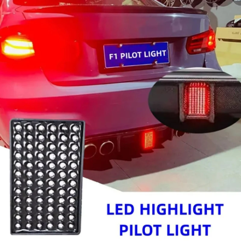 72LEDs Car Brake Light Universal 12V F1 Style Car Led Signal Lights Rear Diffuser Spoiler Tail Light Replacement For BMW For VW