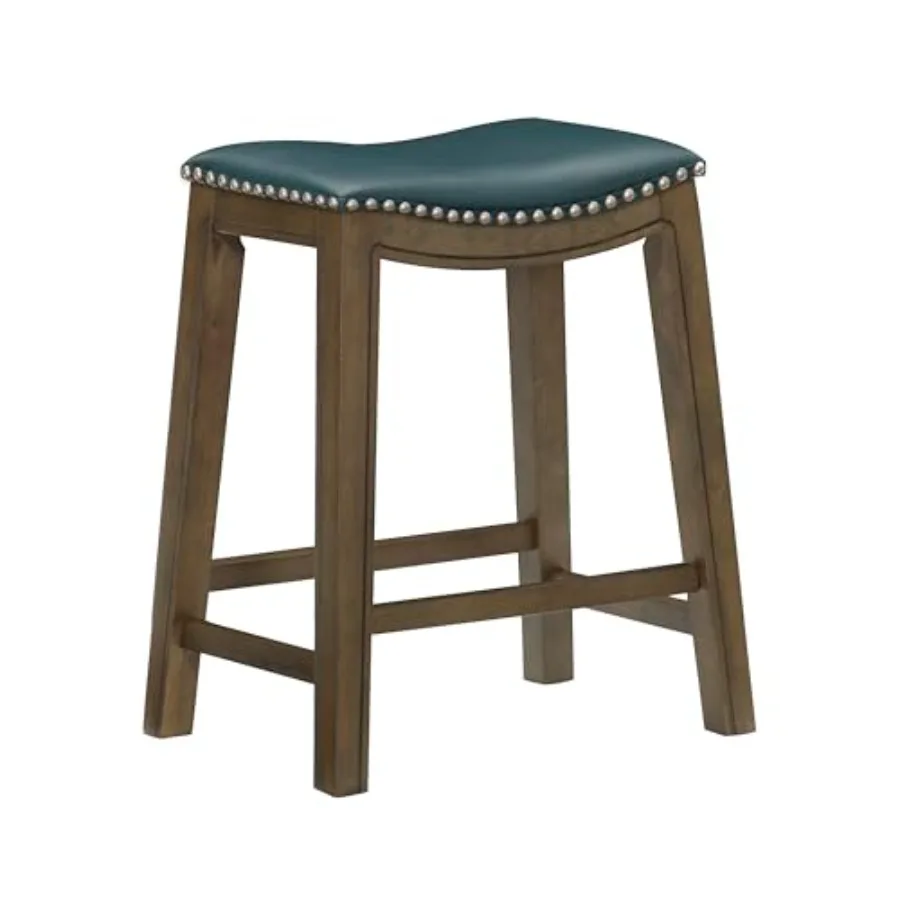

Ordway Solid Wood Counter Height Stool - Saddle Kitchen Stool Counter Height Stools for Dining, Armless Chair Seating Options,