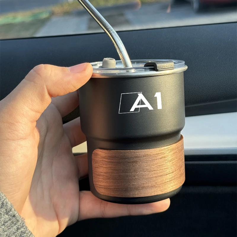 300ML Anti-Scald Car Drinking Cup Stainless Steel Coffee Beverage Cup For Audi A1 Sportback 8XA 8XF 2011-2019 Accessories