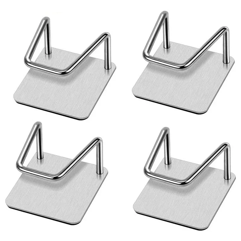 Kitchen Stainless Steel Sink Sponges Holder Self Adhesive Drain Drying Rack Kitchen Wall Hooks Accessories Storage Organizer