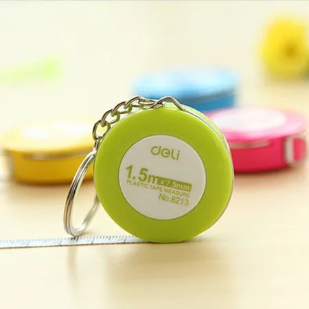 6Pcs Deli 8213 Fibre Glas Band Mess Lineal Kleine Bänder Meter Schlüssel Ring