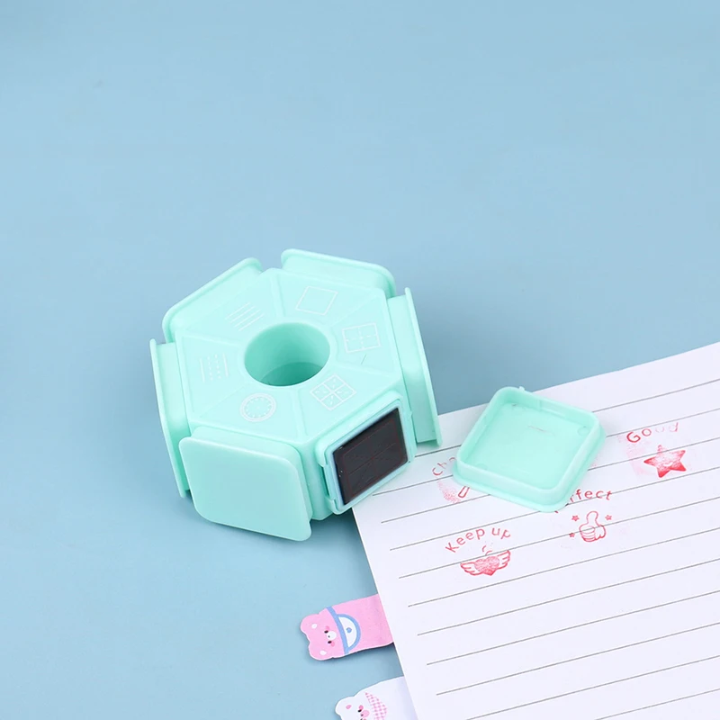 Six-Side Seal Stamp Kids Educational Stamper Early Education Seal Stamp Teachers' Teaching Seal Children's Pinyin Revised Seal