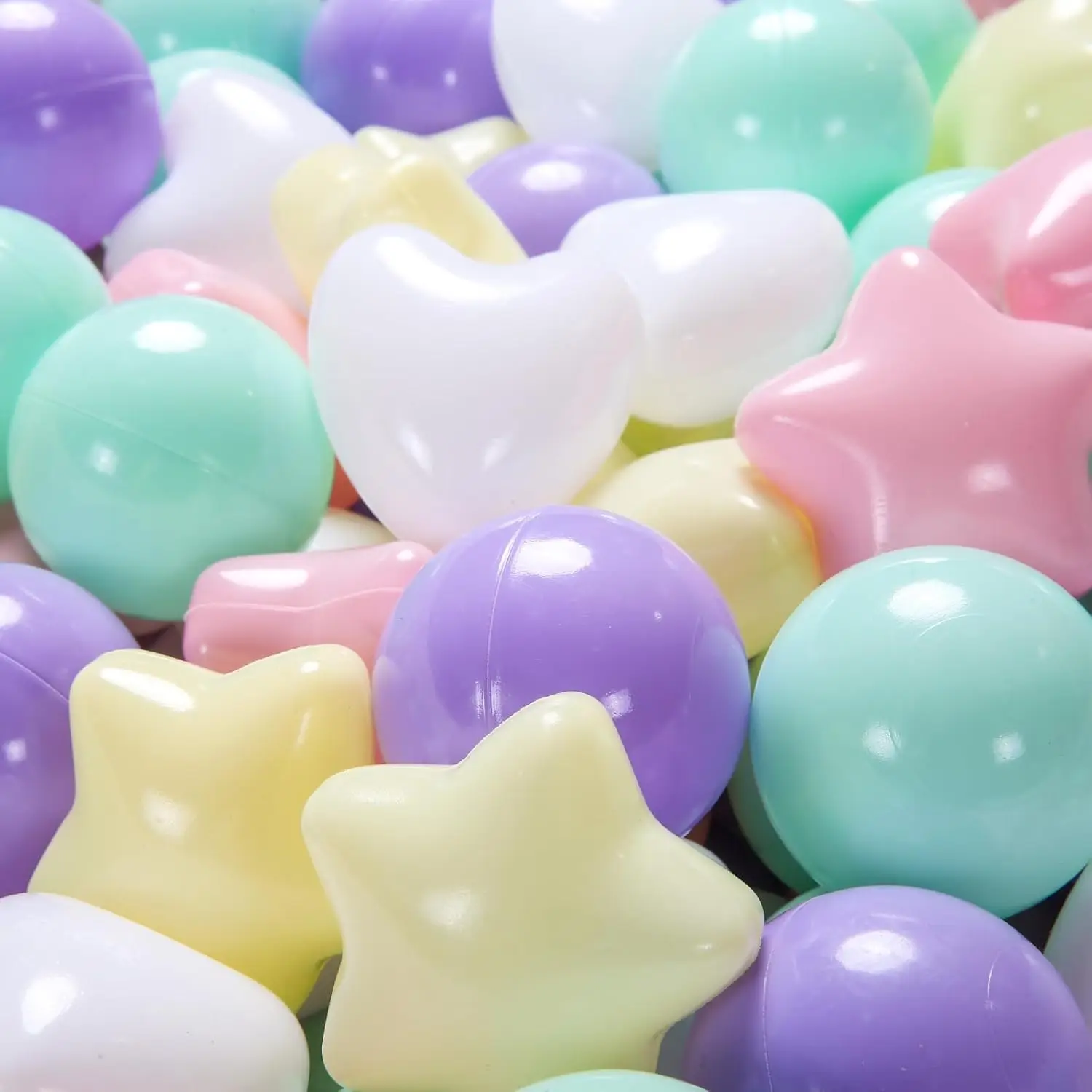 ボールピットボール 200個 マカロン プラスチックボール 幼児向け フタル酸フリー BPAフリー 耐圧ボール 再利用可能な子供用おもちゃ
