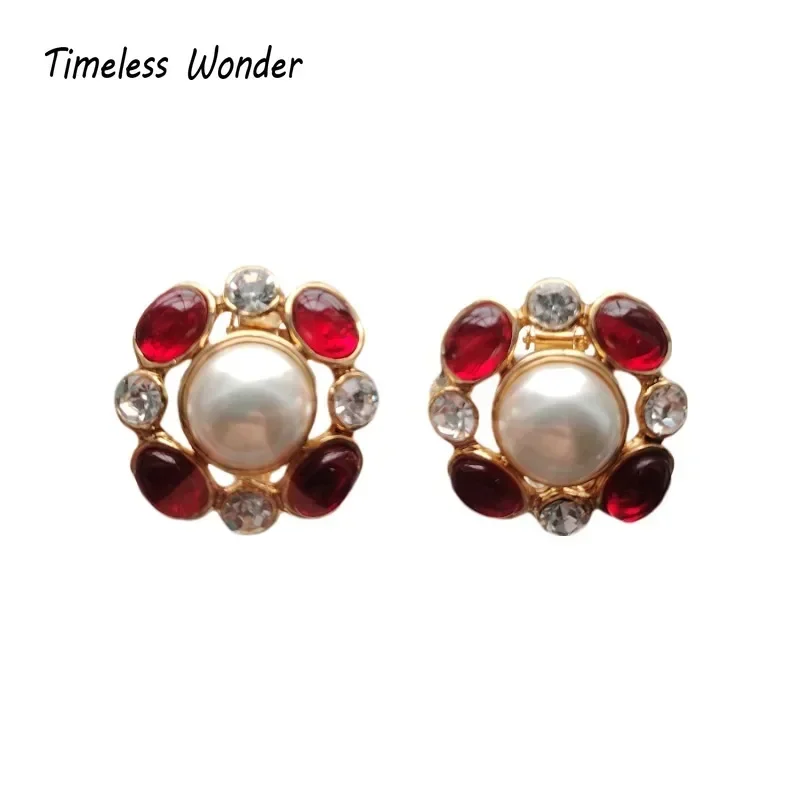 

Timeless Wonder Fancy Geo Glass Floral Clip on Earrings for Women Designer Jewelry Gift Brincos Trendy Top Mix Rare Sweet 3288