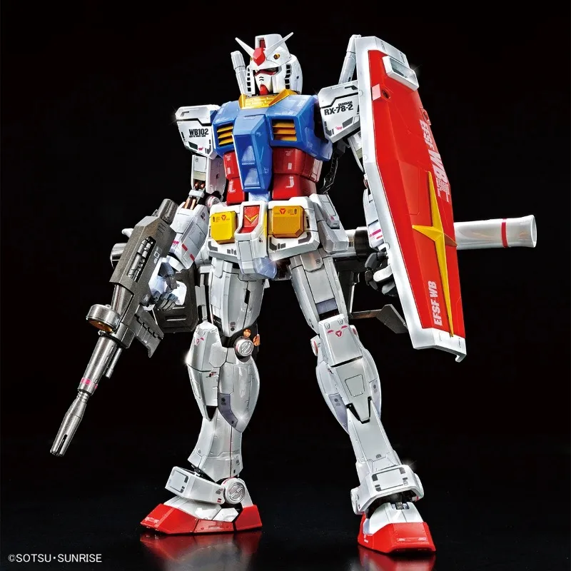 Original Genuine GUNDAM MG RX-78-2 Electroplated version 1/100 Anime Action Figure Assembly Model Toy Collectible Model Ornament