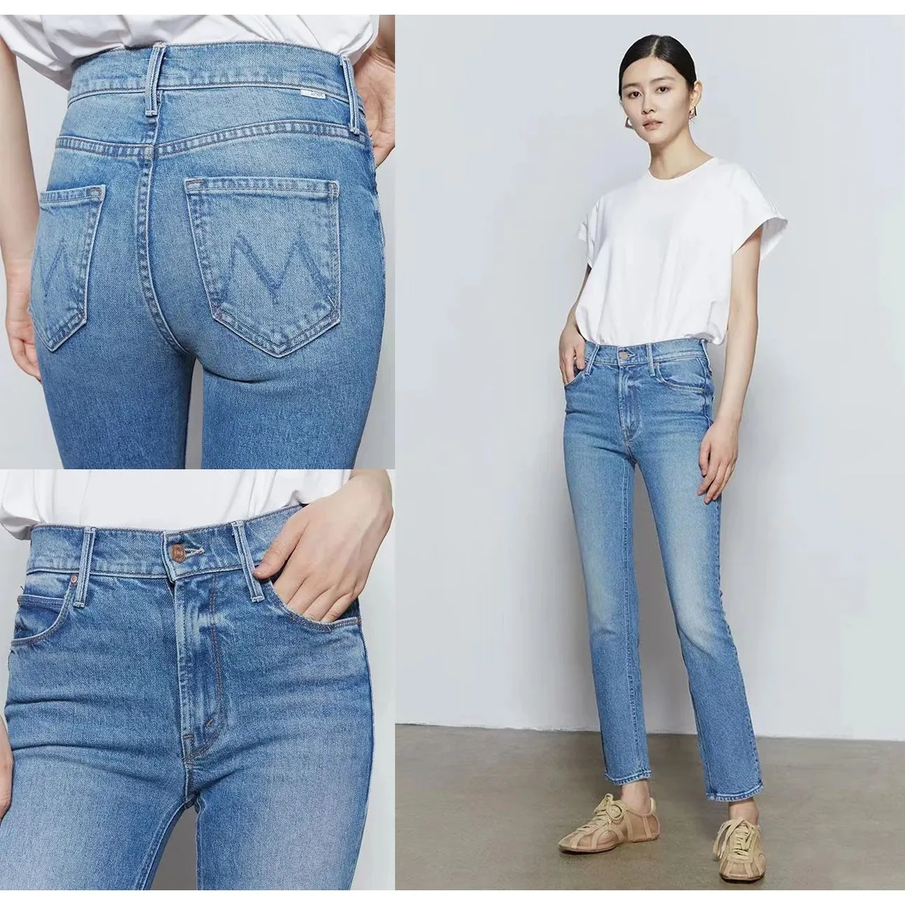

Women's Stretch Straight Denim Pants Casual Faion Ankle-Length Autumn 2024 Ladies Premium Jeans