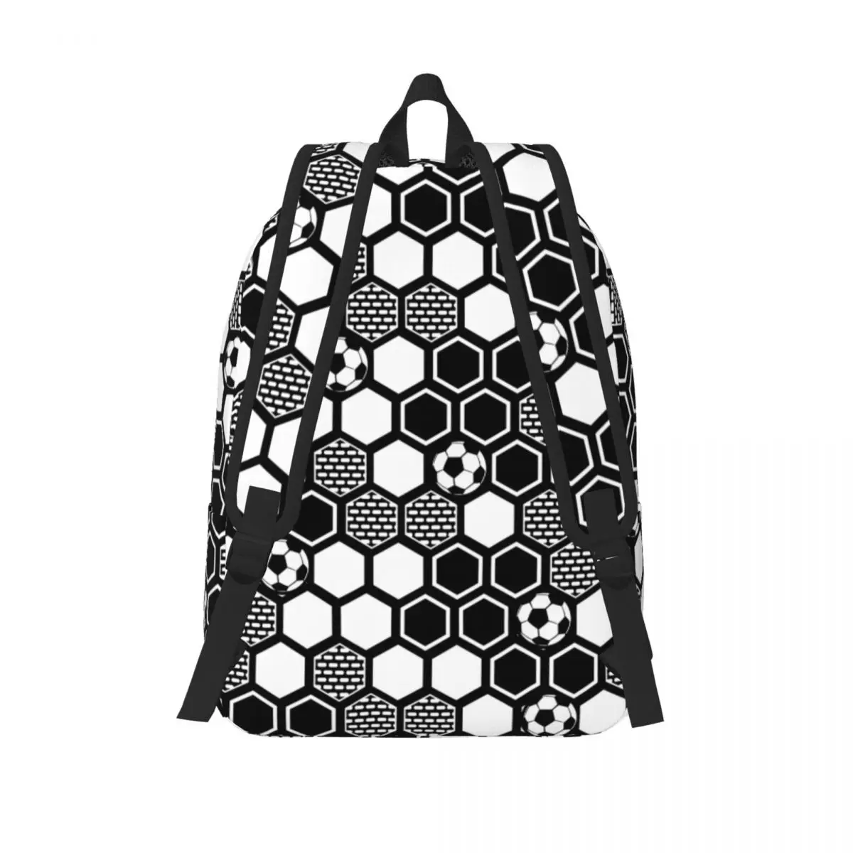 Mochila leve para homens e mulheres, bolsa de ombro universitária, futebol, padrão de bola, futebol, ensino médio, caminhadas, viagem, mochila