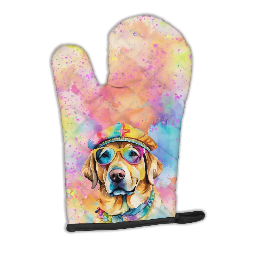 

Желтый лабрадор Hippie Dawg Варетка для духовки Термостойкая толстая варежка для духовки для горячих сковородок и духовки Кухонная варежка для защиты рук приготовления пищи B